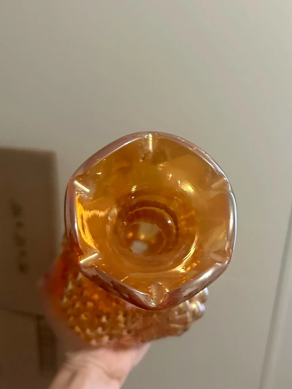 Imperial Marigold Iridescent Carnival glass Vase